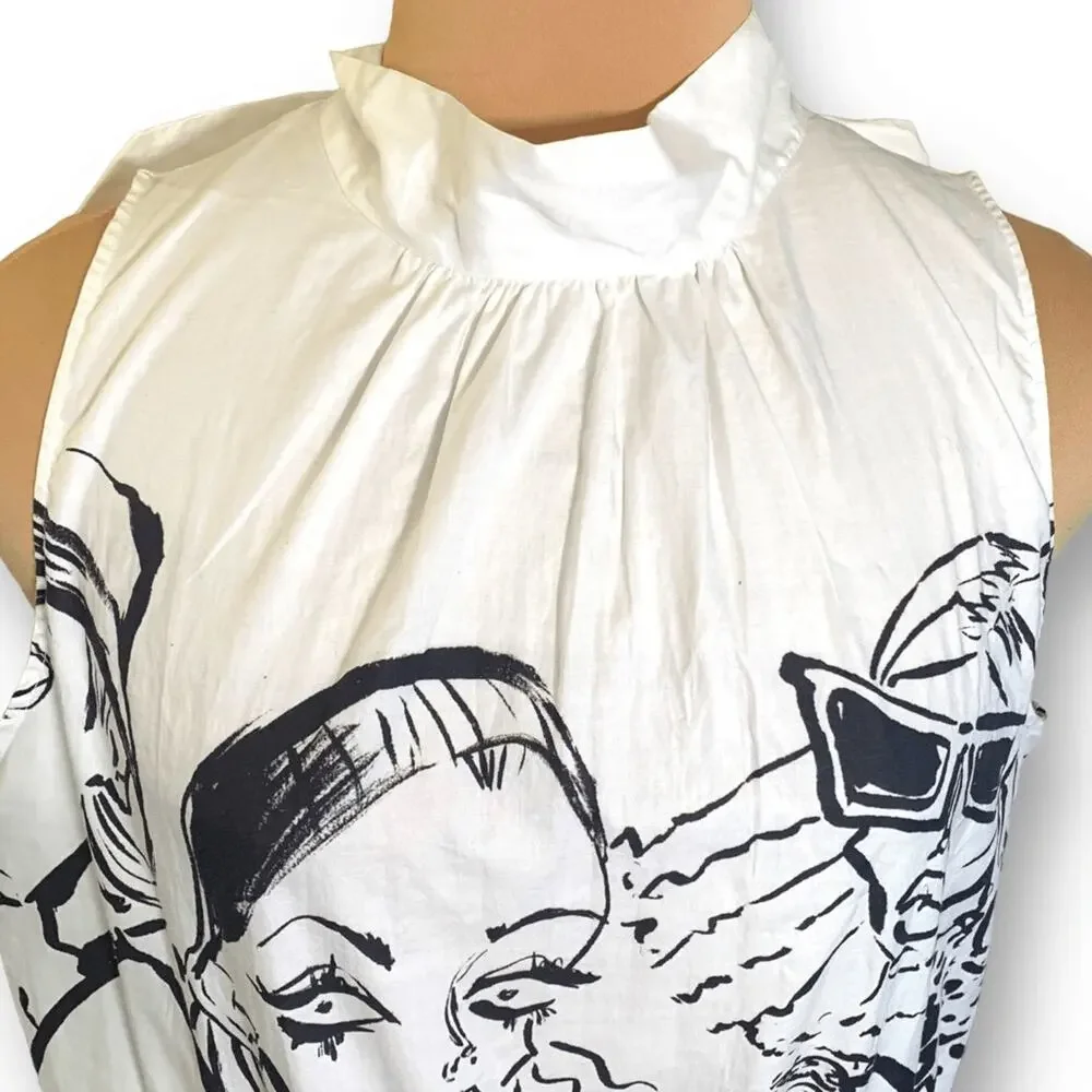 The Kit Jia Dress JLR Sketchbook White Ruffled Maxi Cutout Bow Detail Back Faces